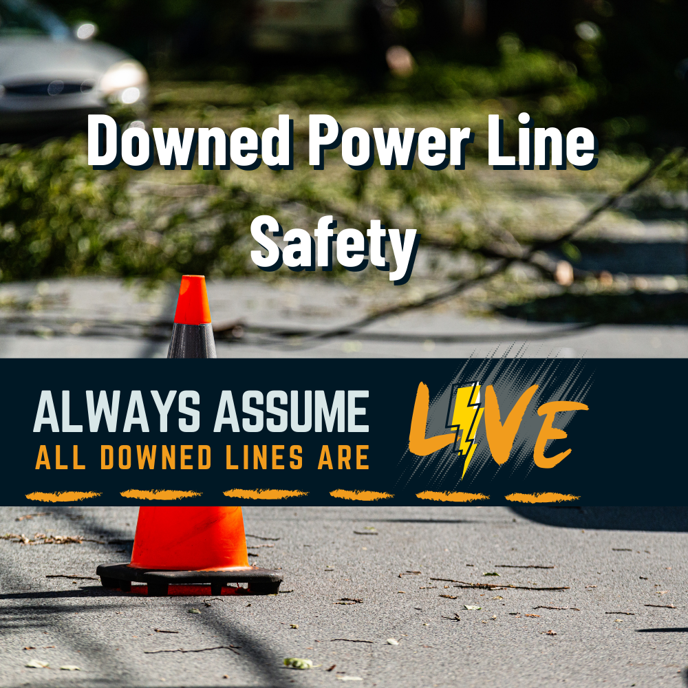 Downed Power Line Safety, always assume all downed lines are live. 